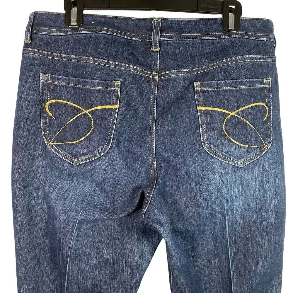 Chico's Platinum Jeans Womens‎ Size 3 Blue Denim Straight Leg